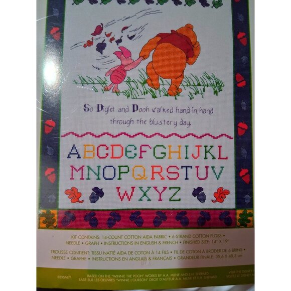 Disney Winnie The Pooh Blustery Day Counted Cross Stitch Kit 14"x19" Complete Se - Picture 4 of 8